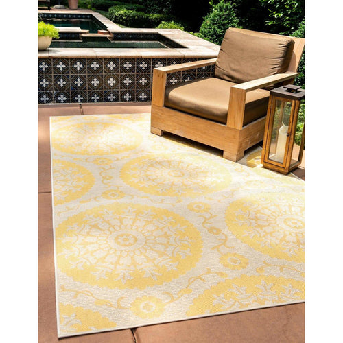 5' 3 x 8' Outdoor Botanical Rug - Charmed by Sapphire, LLC