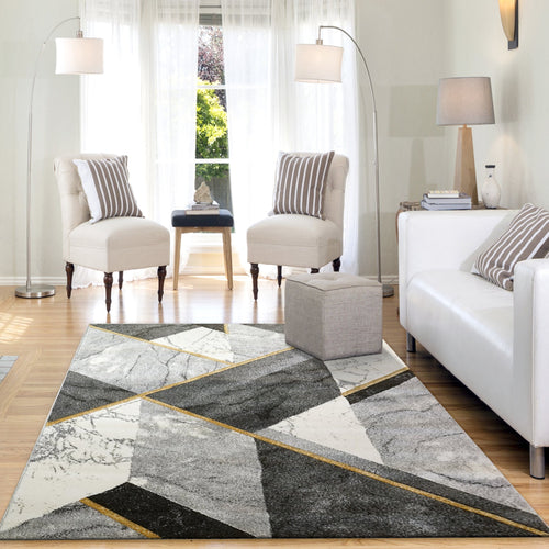 MARBLE 5.3X7.7 8946-917 GREY/IVORY/GOLD