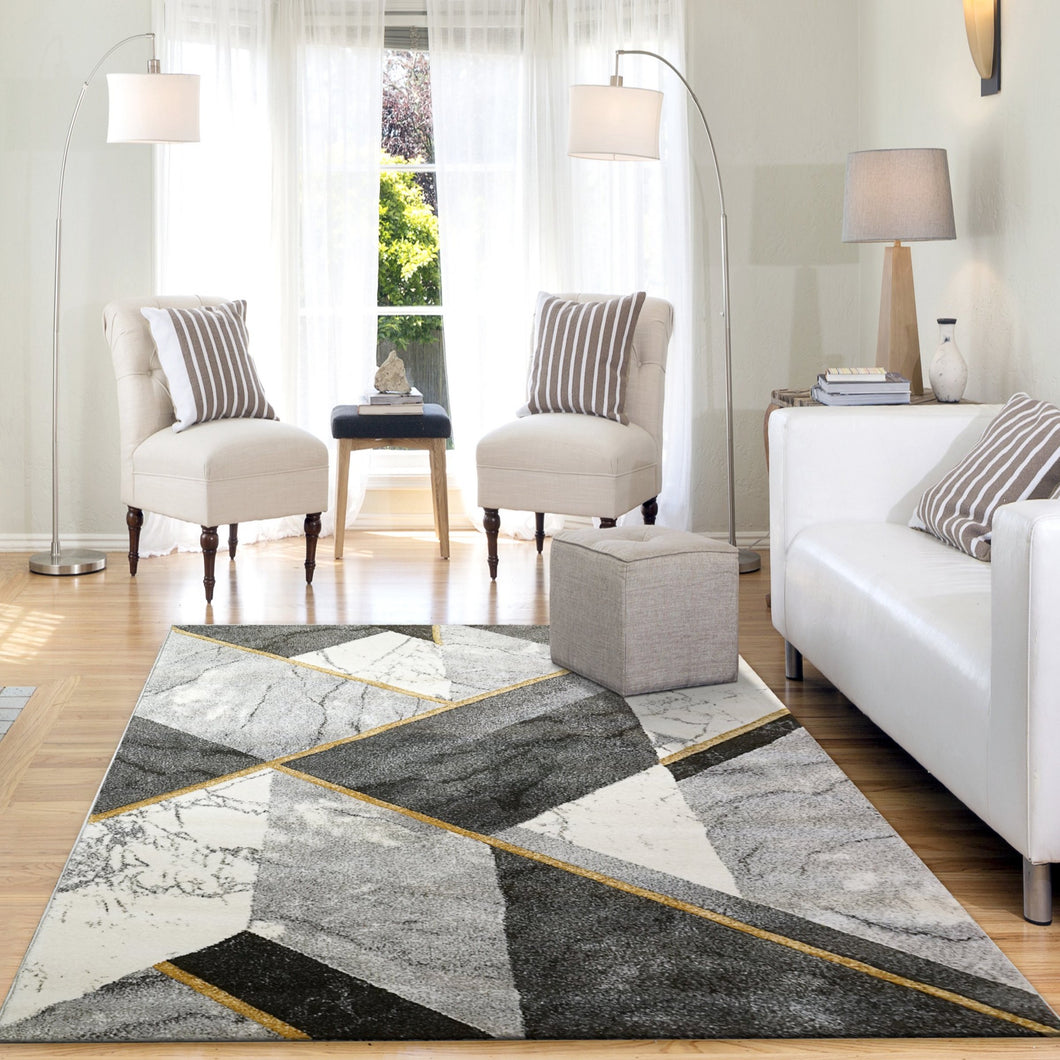 MARBLE 5.3X7.7 8946-917 GREY/IVORY/GOLD