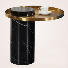 Load image into Gallery viewer, Deluxe End Table for Living Room Office Marble Side Table Metal Top Round Coffee Table