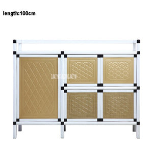 Kitchen Furniture Side Table Storage  base Cabinet  Multifunctional Simple Assembly Buffet Cupboard Aluminum Alloy Sideboard
