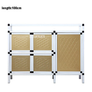 Kitchen Furniture Side Table Storage  base Cabinet  Multifunctional Simple Assembly Buffet Cupboard Aluminum Alloy Sideboard