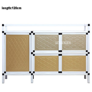 Kitchen Furniture Side Table Storage  base Cabinet  Multifunctional Simple Assembly Buffet Cupboard Aluminum Alloy Sideboard