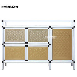 Kitchen Furniture Side Table Storage  base Cabinet  Multifunctional Simple Assembly Buffet Cupboard Aluminum Alloy Sideboard