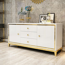 Load image into Gallery viewer, Modern light luxury side cabinet, simple steel paint console table, entrance storage, living room storage cabinet