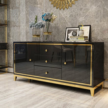 Load image into Gallery viewer, Modern light luxury side cabinet, simple steel paint console table, entrance storage, living room storage cabinet
