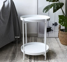 Load image into Gallery viewer, Nordic Simple Iron Double-layer Small Tea Table Corners Round Coffee Table Lving Room Mini Sofa Side Table