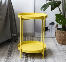 Load image into Gallery viewer, Nordic Simple Iron Double-layer Small Tea Table Corners Round Coffee Table Lving Room Mini Sofa Side Table