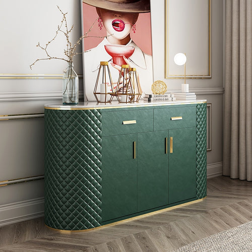 Nordic light luxury stainless steel sideboard, table besides dining table modern pupluar  restaurant console table