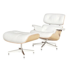 Load image into Gallery viewer, Furgle Mid-Century Lounge Chair&amp;Ottoman Premium Quality Real Leather wood Reproduction Style Sofa for Living/Dining Room Bedroom