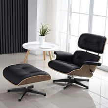 Load image into Gallery viewer, Furgle Mid-Century Lounge Chair&amp;Ottoman Premium Quality Real Leather wood Reproduction Style Sofa for Living/Dining Room Bedroom