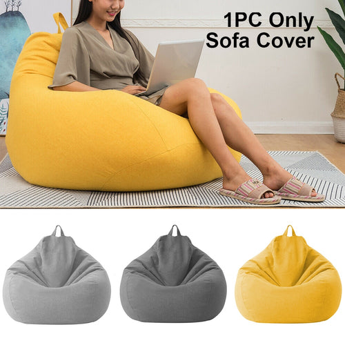 Adults Kids Large Bean Bag Chair Sofa Couch Cover Indoor Lazy Lounger No filling Puff Couch Chairs Tatami Living Room Furniture