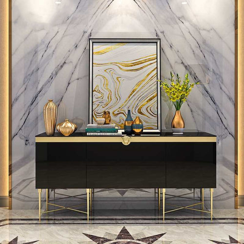 Sideboards Cabinet Simple Stainless Steel Cabinet Restaurant Decoration Cabinet Model Room Furniture