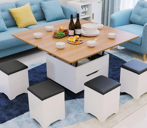 Creative home furniture folding coffee table dining table for Living room dining room moveable lifting side table