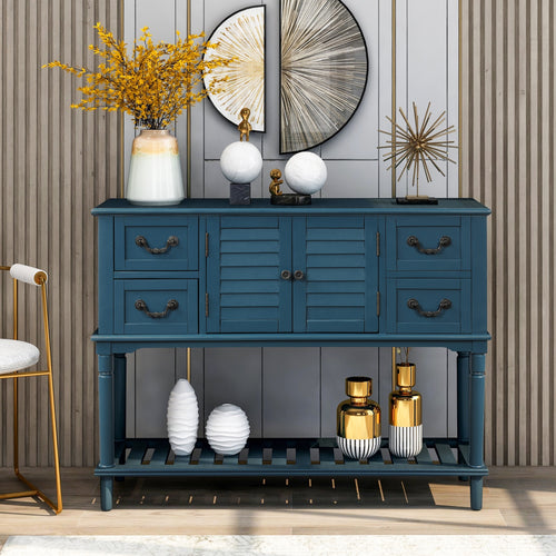 Kitchen Cabinet Table Buffet Sideboard Home Kitchen Furniture For Entryway Sofa Table With Shutter Doors 4 Storage Drawers