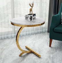 Load image into Gallery viewer, Luxury Marble Sofa Side Table Corner Table Living Room Sofa End Bedside Table Small Round Coffee Table