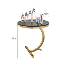 Load image into Gallery viewer, Luxury Marble Sofa Side Table Corner Table Living Room Sofa End Bedside Table Small Round Coffee Table