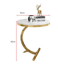 Load image into Gallery viewer, Luxury Marble Sofa Side Table Corner Table Living Room Sofa End Bedside Table Small Round Coffee Table