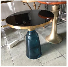 Load image into Gallery viewer, Light luxury metal edge Nordic light luxury small side table Nordic corner air bottle handmade stainless steel small coffee tabl