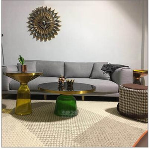 Light luxury metal edge Nordic light luxury small side table Nordic corner air bottle handmade stainless steel small coffee tabl