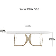 Load image into Gallery viewer, Italian gold stainless steel wedding dinning tables sets luxury 6 chairs modern marble dining table set