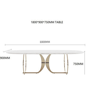 Italian gold stainless steel wedding dinning tables sets luxury 6 chairs modern marble dining table set