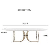 Load image into Gallery viewer, Italian gold stainless steel wedding dinning tables sets luxury 6 chairs modern marble dining table set