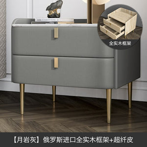 Master bedroom Bedside Table Leather Bedroom White Post-Modern Light Luxury Net Red Bedside  side table