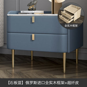 Master bedroom Bedside Table Leather Bedroom White Post-Modern Light Luxury Net Red Bedside  side table