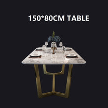 Load image into Gallery viewer, Italian stainless steel wedding dinning tables sets luxury dining chairs modern marble dining table set