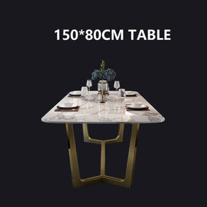 Italian stainless steel wedding dinning tables sets luxury dining chairs modern marble dining table set
