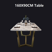 Load image into Gallery viewer, Italian stainless steel wedding dinning tables sets luxury dining chairs modern marble dining table set