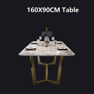 Italian stainless steel wedding dinning tables sets luxury dining chairs modern marble dining table set