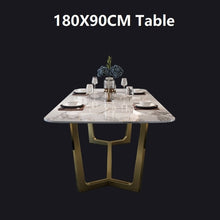 Load image into Gallery viewer, Italian stainless steel wedding dinning tables sets luxury dining chairs modern marble dining table set