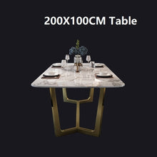 Load image into Gallery viewer, Italian stainless steel wedding dinning tables sets luxury dining chairs modern marble dining table set