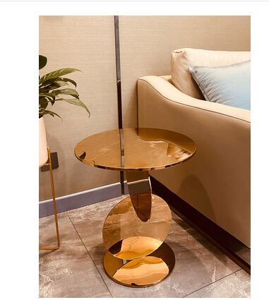 Minotti side several Nordic Light luxury simple corner table living room creative Italian design gold round sofa bedside table