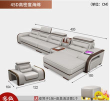 Load image into Gallery viewer, Leather sofa head layer leather simple modern living room sofa small family New Nordic leather sofa combination set