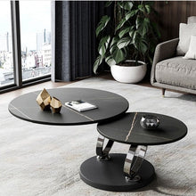 Load image into Gallery viewer, Italian Style Round Shape Gold Stainless Steel Frame Two-layer Coffee Side Table With White Marble Top