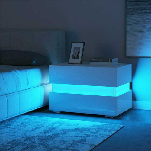 Multifunction Luxury LED Nightstands Coffee Table Cabinet Storage Organizer for Night Bedside Table Home Bedroom Furniture
