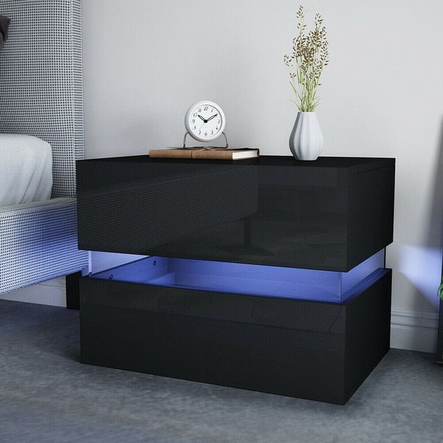 Multifunction Luxury LED Nightstands Coffee Table Cabinet Storage Organizer for Night Bedside Table Home Bedroom Furniture