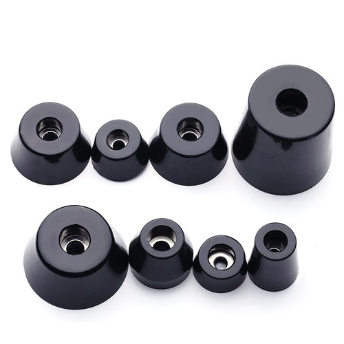 8pcs Anti slip furniture legs Feet Black Speaker Cabinet bed Table Box Conical rubber shock pad floor protector Furniture Parts