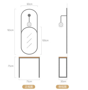 Light luxury net red hairdresser's special barber shop with one-sided mirror beauty and makeup table mirror with light