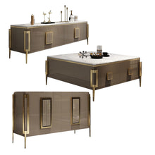 Load image into Gallery viewer, Nordic coffee table basse de salon Aparador sideboard buffet eat edge ark tv stand tv cabinet living room gold stainless steel