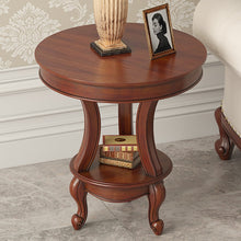 Load image into Gallery viewer, American round table sofa side a few corners simple European-style living room round creative solid wood round table