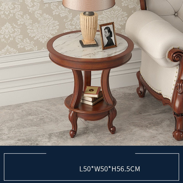 American round table sofa side a few corners simple European-style living room round creative solid wood round table