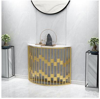 Nordic narrow side semicircular porch table aisle strip table side view deck corridor marble wall decoration table side cabinets