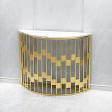 Load image into Gallery viewer, Nordic narrow side semicircular porch table aisle strip table side view deck corridor marble wall decoration table side cabinets