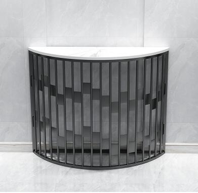 Nordic narrow side semicircular porch table aisle strip table side view deck corridor marble wall decoration table side cabinets