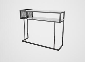 Nordic light luxury marble porch table corridor decoration long narrow side table ironwork rack hallway wall end view cabinet