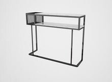 Load image into Gallery viewer, Nordic light luxury marble porch table corridor decoration long narrow side table ironwork rack hallway wall end view cabinet